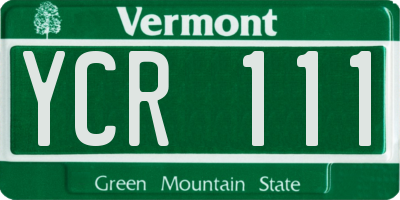 VT license plate YCR111