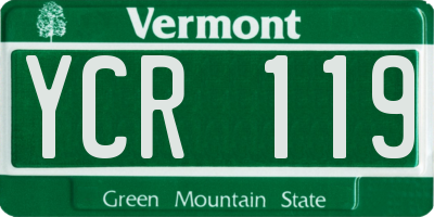 VT license plate YCR119
