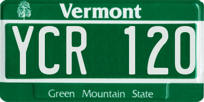VT license plate YCR120