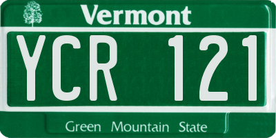 VT license plate YCR121