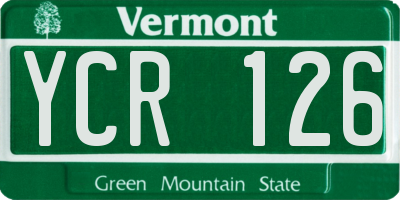 VT license plate YCR126