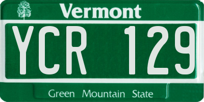 VT license plate YCR129