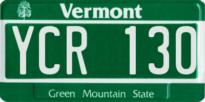 VT license plate YCR130
