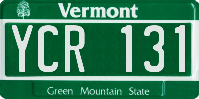 VT license plate YCR131