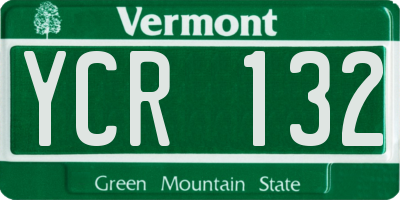 VT license plate YCR132