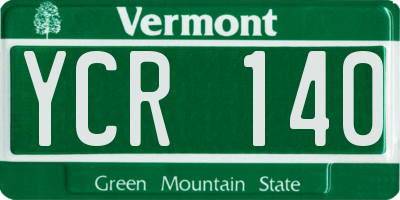 VT license plate YCR140