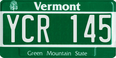 VT license plate YCR145