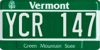 VT license plate YCR147