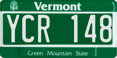 VT license plate YCR148