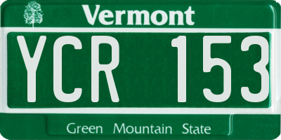 VT license plate YCR153