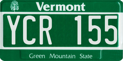VT license plate YCR155