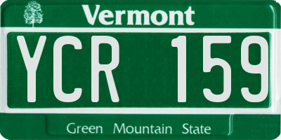 VT license plate YCR159