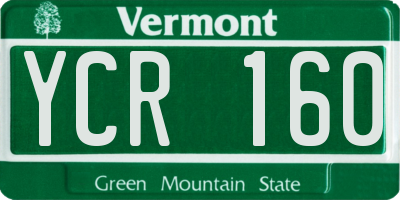 VT license plate YCR160