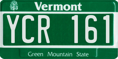 VT license plate YCR161