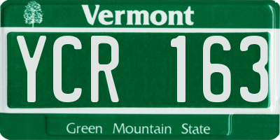 VT license plate YCR163