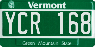 VT license plate YCR168