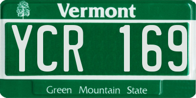 VT license plate YCR169