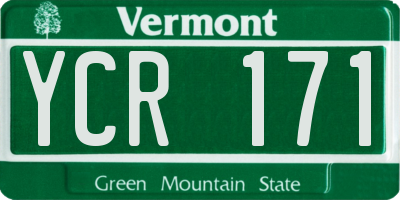 VT license plate YCR171