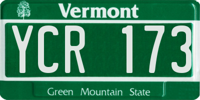 VT license plate YCR173