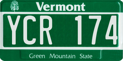 VT license plate YCR174