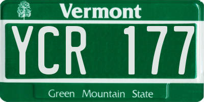 VT license plate YCR177