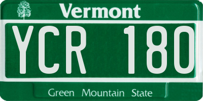 VT license plate YCR180