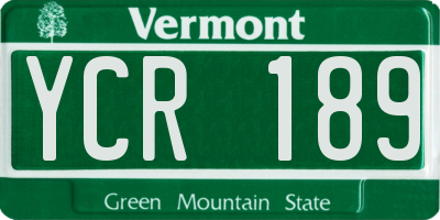 VT license plate YCR189