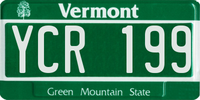 VT license plate YCR199