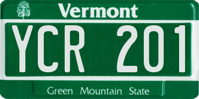 VT license plate YCR201