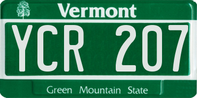 VT license plate YCR207