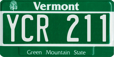 VT license plate YCR211