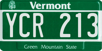 VT license plate YCR213