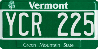 VT license plate YCR225