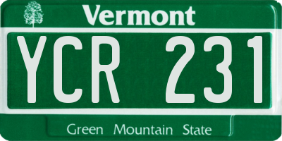 VT license plate YCR231