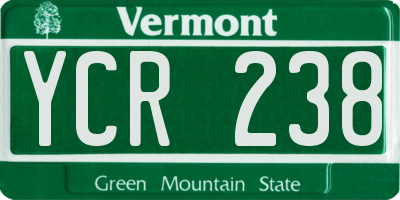VT license plate YCR238