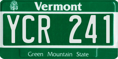 VT license plate YCR241