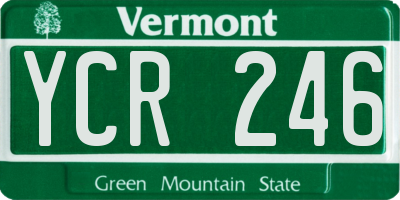 VT license plate YCR246