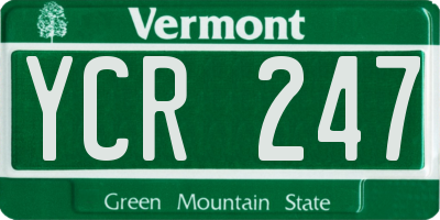 VT license plate YCR247
