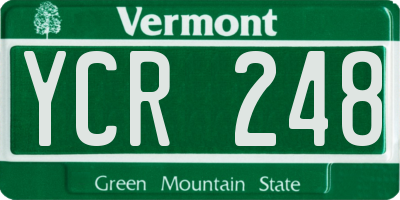 VT license plate YCR248
