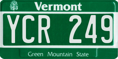 VT license plate YCR249