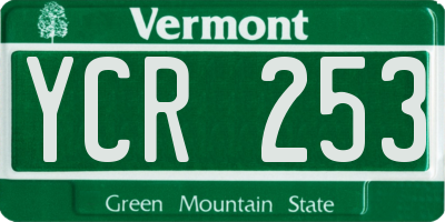 VT license plate YCR253