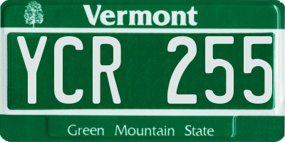 VT license plate YCR255