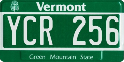 VT license plate YCR256