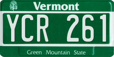 VT license plate YCR261
