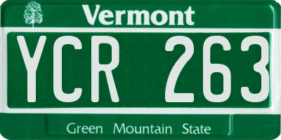 VT license plate YCR263