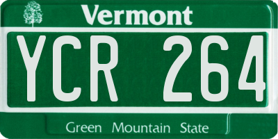 VT license plate YCR264