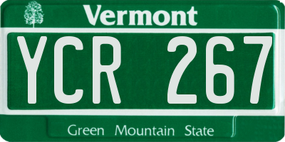 VT license plate YCR267