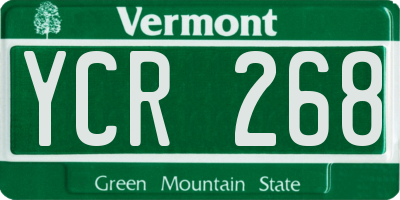 VT license plate YCR268