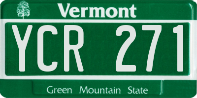 VT license plate YCR271