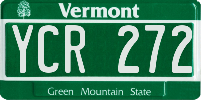 VT license plate YCR272